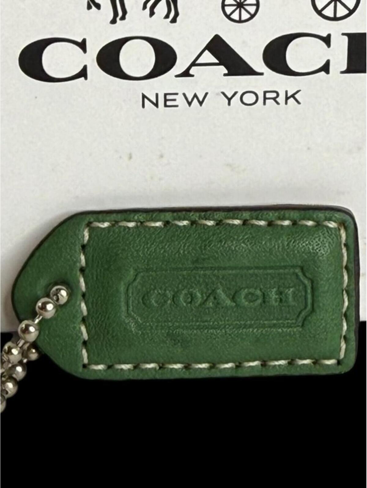 Coach Green Leather Hang Tag